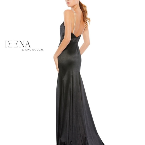 Ieena for Mac Duggal 12428i Beaded Strap Satin Dress - NWT Size 4 - Picture 2 of 4